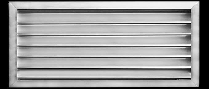 HVAC Premium 30"W x 16"H Aluminum Exterior Gable Louver Vent for Walls & Crawlspace - Weather-Resistant Air Grille with Screen Mesh - [Outer Dimensions 31.75"W x 17.75"H]