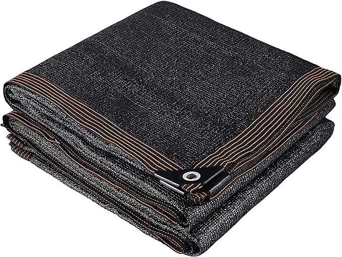 winemana 70% Black Shade Cloth, 6 x 12 FT Durable Mesh Tarp with Grommets, Resistant Garden Sun Shade Netting with Taped Edge for Plant Cover, Greenhouse, Patio, Tomatoes, Chicken Coop, Barn Kennel