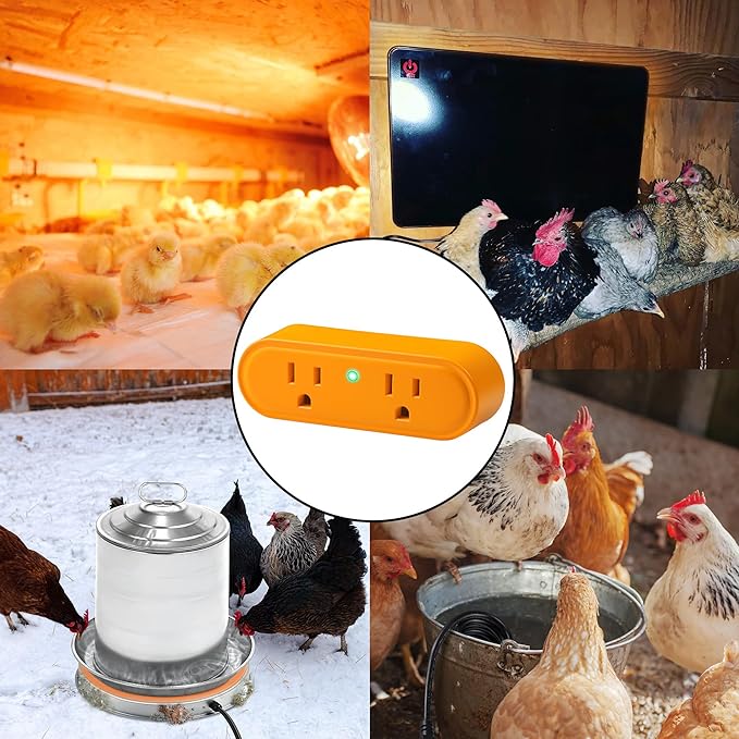 Thermostatically Controlled Outlet: Automatically Turn on Below 32℉, Turn Off Above 47℉ Unnecessary to Turn Off Power Manually in Cold Winter Cube 3 Pack (Aurantium)
