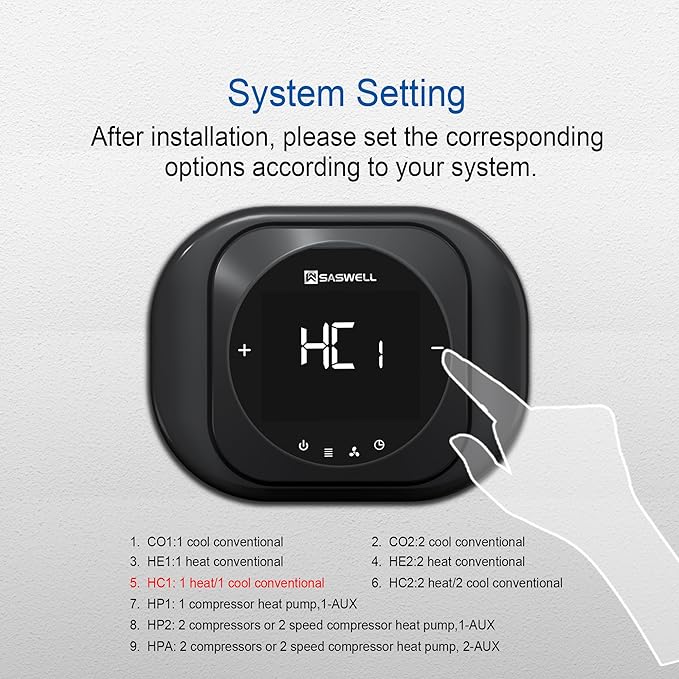 Smart WiFi Thermostat for Home, Programmable Thermostat with C-Wire Adapter, 3H/2C for Heat Pump & Conventional Systems, Tuya App Control, Compatible with Alexa & Google Assistant
