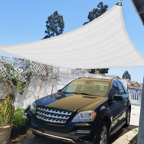 12 x 20 FT Aluminum Shade Cloth for Car, 80% Reflective Sun Protection for Patio Pergola, Shade Sails Cover with Grommets, Silvery Neting for Greenhouse Plants Backyard Dog Chicken Coop Outdoor