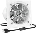 HG Power 8 Inch Exhaust Fan, Kitchen Exhaust Fan With Switch 576CFM Wall Mounted, Extractor Ventilation Fan For Attic, Greenhouse, Basement, Shed, White