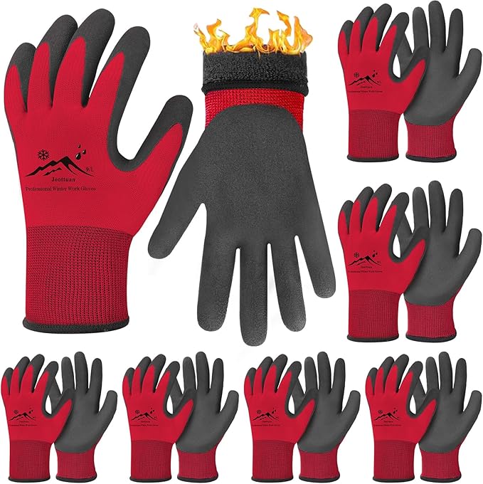 Winter Work Gloves Thermal Insulated Work Gloves Freezer Gloves Waterproof Foam Latex Coated Gloves for Men Women