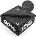 Cool Area 90% Sun Shade Cloth Mesh Tarp with Grommets for Plant Cover 6.5x10ft Patio Canopy Garden Pergola Greenhouse Car Barn Kennel Black
