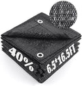 Cool Area 40% Sun Shade Cloth Mesh Tarp with Grommets for Plant Cover 6.5x16.5ft Patio Canopy Garden Pergola Greenhouse Car Barn Kennel Black