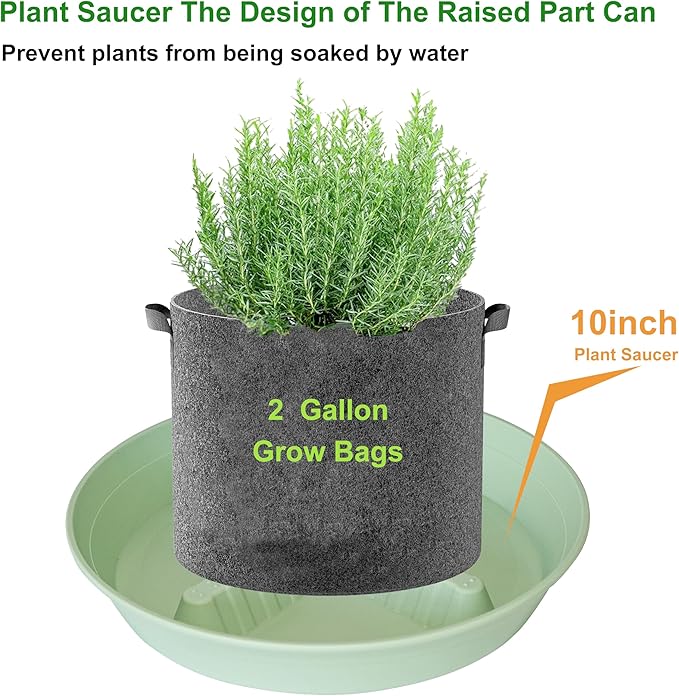 4 Pack Plant Saucer 10 inch, 8 12 14 17 inch, Plant Stand Plastic Plant Saucers for Indoors Outdoor, Heavy Duty Flower Plant Risers for Inside Pots, Pot Saucers for Plants, Grow Bags Saucers