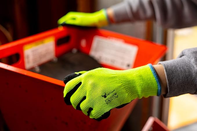 G & F Products Rubber Coated Work Gloves Dozen Pack, Double Layer for Construction, Gardening, Heavy Duty Use