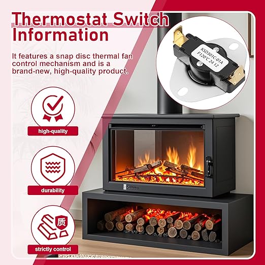 Thermal Switch Thermostat Control, 120°F ON and 105°F Off, Snap Disc Thermostat Switch for Fireplace Blower Fans, Wood Stove Fans,Wall & Floor Furnaces,RV Refrigerator Cooling Fan, Solar Water Heater