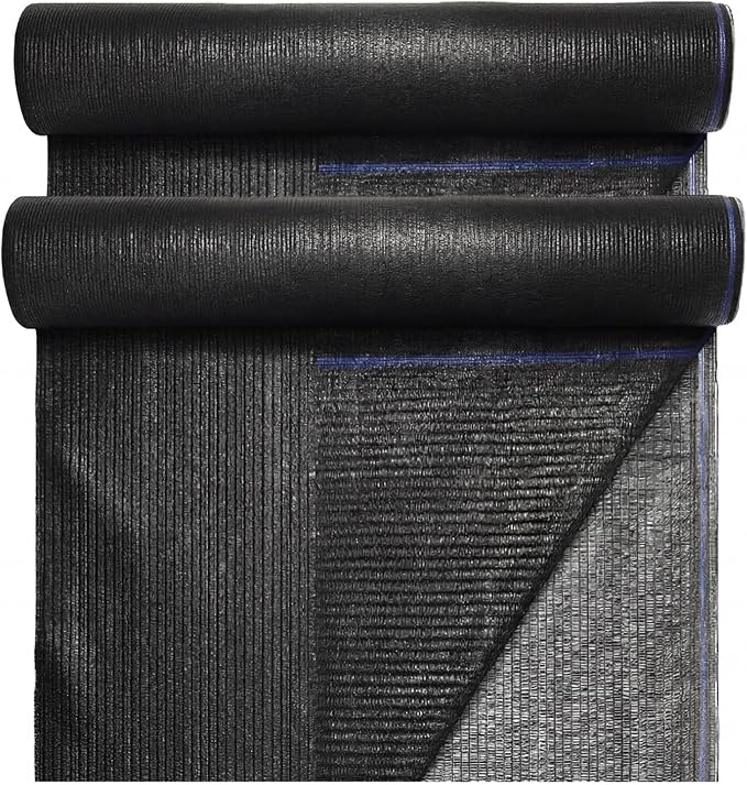 40% 6ft x 200ft Bulk Eyelets Shade Cloth Roll Sunblock Shade UV Resistant Net Windscreen Cover Fabric Roll for Garden Greenhouse Flower Plant Patio Kennel Canopy (Black)