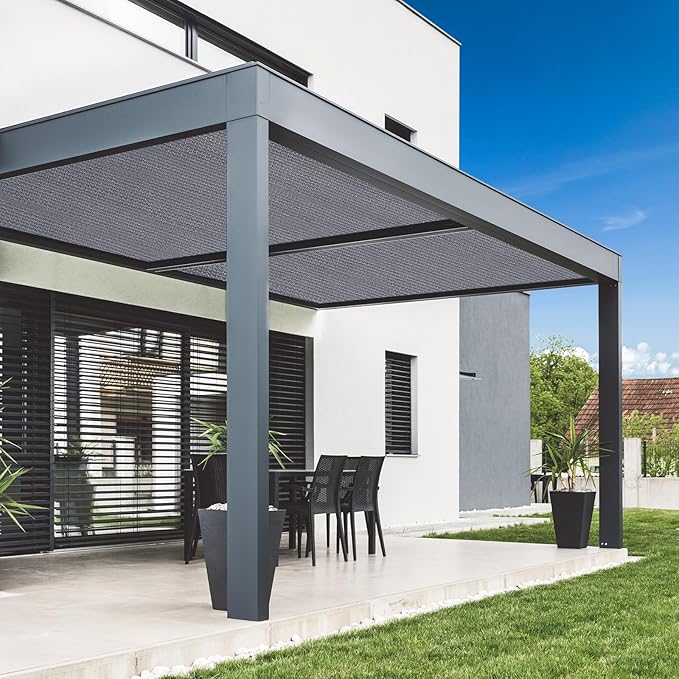 VICLLAX 90% Shade Fabric Sun Shade Cloth with Reinforced Grommets, Outdoor Sun Screen Fabric for Outdoor Patio Garden Pergola Cover Canopy 3x6 FT, Dark Grey