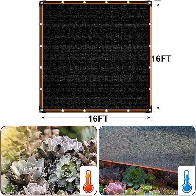 Shade Cloth - for Garden 90% Plant Shades Mesh Tarp with Grommets Outdoor Sun Shades Netting for Chicken Coop Greenhouse Vegetables Pergola Patio Cover