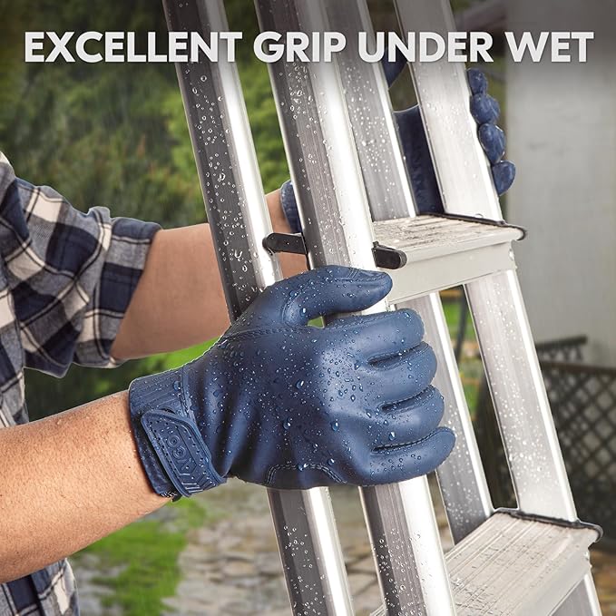Vgo... NGG X1 Chemical Resistant Work Gloves,Starﬁsh-Gen Seamless Gription Work Gloves,Reusable,Waterproof (TP1147)