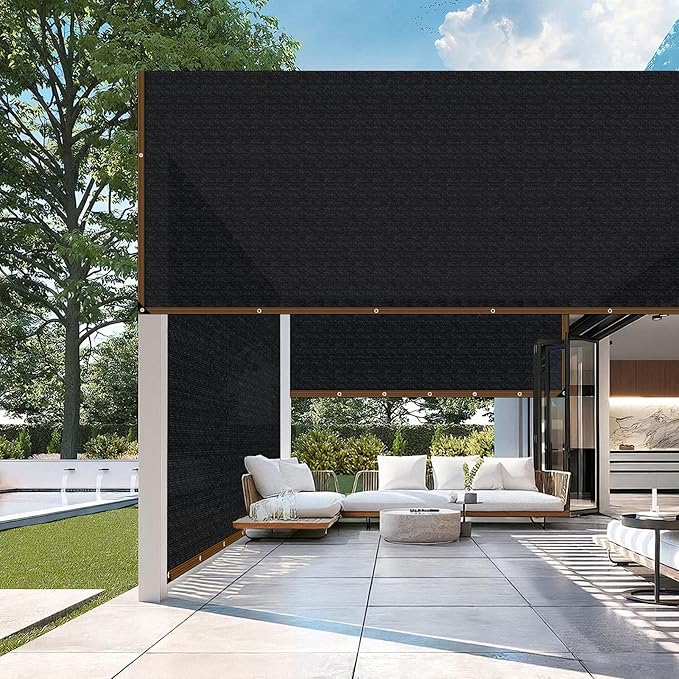 Shade-Cloth 85-90% for Garden Greenhouse Plants 14x24 FT, Black Sun-Block Shade Cover Mesh Tarp with Grommets Sun Shade Canopy for Outdoor Pergola Patio Flower Lawn Kennel Chicken Coop