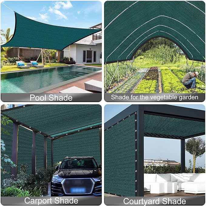 Shade Cloth for Garden,80% Mesh Tarp with Grommets Shade Cloth for Greenhouse,Patio,Vegetables,Plants Cover and Chicken Coops, Shade Net for Outdoor Garden[Green 10×12FT]