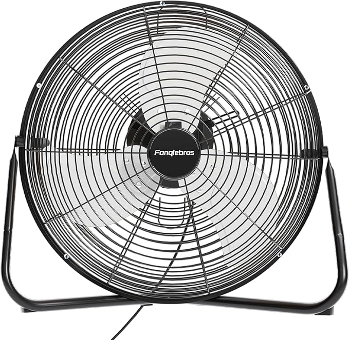 18" High Velocity Floor Fan, 3800 CFM Heavy Duty Industrial Floor Fan, 3 Speed, 360 Degree Tilt, Wall Mounted & Floor Design for Warehouse, Basement, Factory, Barn, Garage - UL Safety Listed