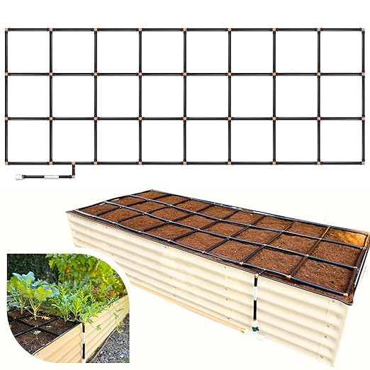 Garden Grid Watering System, 3x8 | Garden Irrigation System for Garden Beds | Pre-Assembled, Waters Every Plant, 2-Min Setup, USA-Made, Lasts 5–10x Longer Than Drip Irrigation | Standard, 33.5"x88"