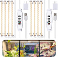 RWNTAO LED Plant Grow Lamp, 3500K Full Spectrum Growing Light Strips for Indoor Small Plants with 3/9/12H Timer & 10 Dimmable Levels, LED Growth Light for Green House Hydroponics Succulent 2 Pack