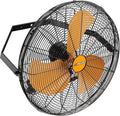 20" Industrial Wall Mount Fan, 4850 CFM High Velocity [Garage, Workshop, Gym] Sealed Motor, 3 Speed Metal Fan, 180° Tilt, Commercial Grade - UL Listed