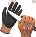 Schwer ProGuard Highest Level Cut Resistant Work Gloves PR3326 for Extreme Protection, ANSI A9 Cut Gloves with Reinforced Thumb, Non Slip, Durable, Touch-screen, Orange 2 Pairs（M）