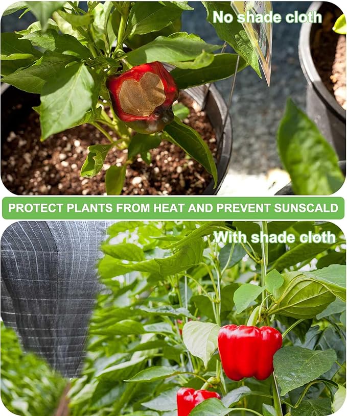 Mklsit Garden 70% Shade Cloth, 10 x 20 FT Black Sun Shade Net, Mesh Sun Shade Tarp with Reinforced Brass Grommets, Sunblock Shade Cloths for Plants Cover, Greenhouse, Patio, Chicken Coop, Tomatoes