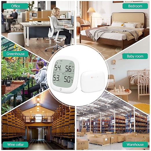 Wireless Outdoor Thermometer Hygrometer, 330ft Remote Range Digital Humidity Gauge, High Accuracy Temperature Monitor for Home, Greenhouse, Baby Room, Patio