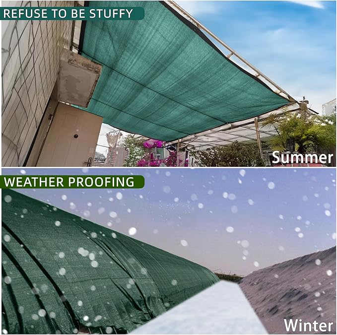 LOVE STORY 8x16FT 90% Dark Green Garden Shade Cloth, Sun Shade Cover Net Mesh Tarp with Grommets, Sunblock Net for Garden,Greenhouse,Plants and Patio