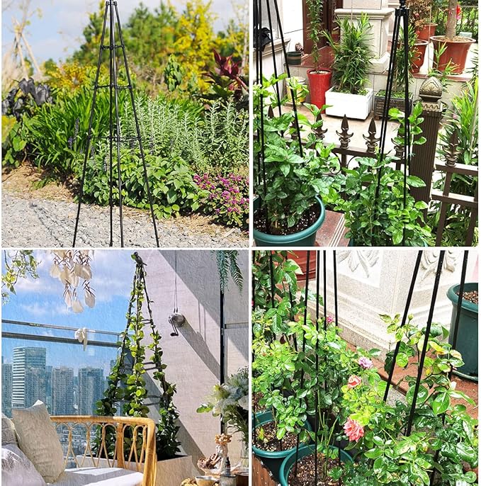 Garden Trellis, Support Plant Stand for Climbing Plants Outdoor and Indoor Trellis, Potted Plants Flowers Vegetables and Vines, Tomato Cage Tower - 1 Pack