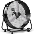 Uthfy 24 Inch Heavy Duty Industrial Drum Fan, 320W High Velocity Floor Fan with 3 Speeds, 360° Tilt Metal Garage Fan for Warehouse, Commercial, Workshop, Factory and Basement, Black