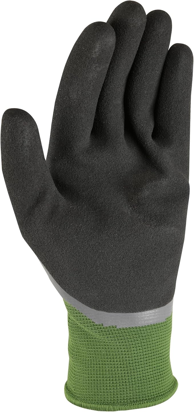 Wells Lamont Men's Waterproof Work Gloves with Latex Double Coating, Green/Black, Medium (609M-300)