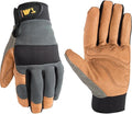 Wells Lamont Men's Heavy Duty Leather Palm Hybrid Spandex Work Gloves, X-Large (3236XL), Gray