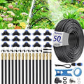 50FT 5/16 inch 360° Adjustable Drip Irrigation Kits Automatic Garden Watering Misting Atomizing System with 16pcs Bendable Nozzles for Yard, Lawn, Plant, Greenhouse, Garden(5/16 inch Hose)
