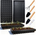 Hourleey 20 Pack Trays Include 10 Pack 1020 Seed Starter Trays and 10 Pack 72 Cell Plug Trays, Thick Durable Plastic Plant Nursery Tray, Propagation Tray for Seedlings Microgreens Fodder Plant