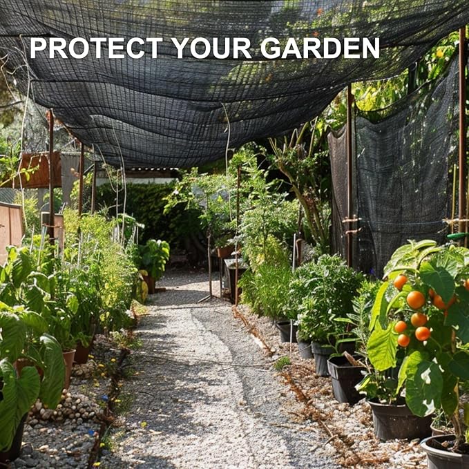 BeGrit Shade Cloth for Garden 50% 6x6.5ft Sun Shade with Grommets Sunblock Mesh for Outdoor,Plants,Patio,Greenhouse,Chicken Coop(Black)