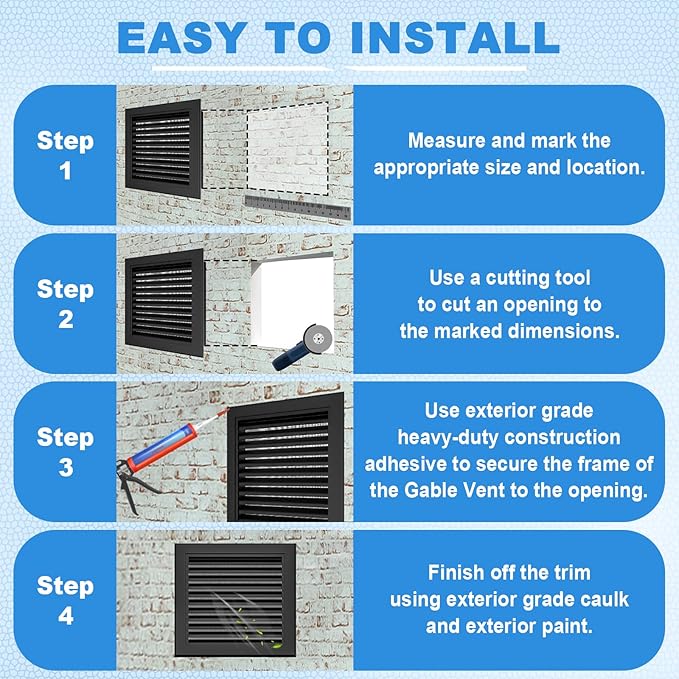 8"x8" Premium Aluminum Attic Vent - Featuring Screen Design, Perfect for Gable Vents and Sheds - Vent Opening 6"x6" - Durable Construction for Optimal Roof Ventilation
