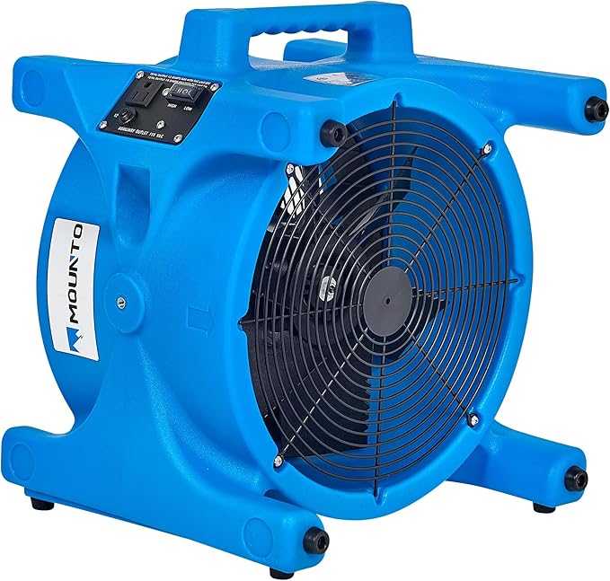 MOUNTO AM20DF 1/5 HP 1800 CFM Axial Air Mover Blower Fan - Powerful Down Draft Fan for Drying, Cooling, and Ventilation