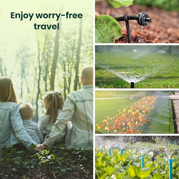 WiFi Water Timer, Hose Timer 300m Long Range RF with Gateway, App Control, 8-Month Battery, Weather Delay, 3/4" Smart Irrigation Controller