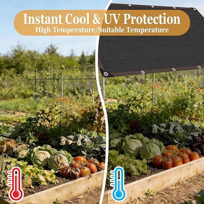 90% Shade Cloth, Dog Kennel Shade Cover, 8 x 16 FT Sturdy Durable Sunblock Shade Mesh Tarp with Grommets for Patio Plants Greenhouse Chicken Coop Porch