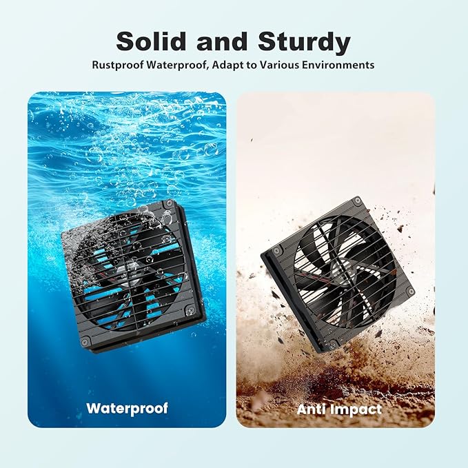 7.5" Solar Chicken Coop Fan 2 Pack, 15W x 2 Solar Powered Greenhouse Fan, Solar Exhaust & Intake Fans Outdoor Waterproof, for Outside Doghouse Shed Pet Air Circulation Ventilation Cooling