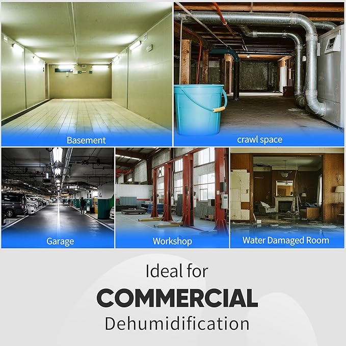 190Pints High Efficiency Commercial Dehumidifier for Basements-6000 Sq Industrial Grade Dehumidifiers with Pump & Drain Hose for Crawl Spaces Water Damage Restoration-Auto Defrost, Memory Starting-2PC