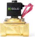 U.S. Solid 1" Brass Solenoid Valve - 110V AC Normally Closed Electric Solenoid Valve with Viton Seal, Lead Wire Type