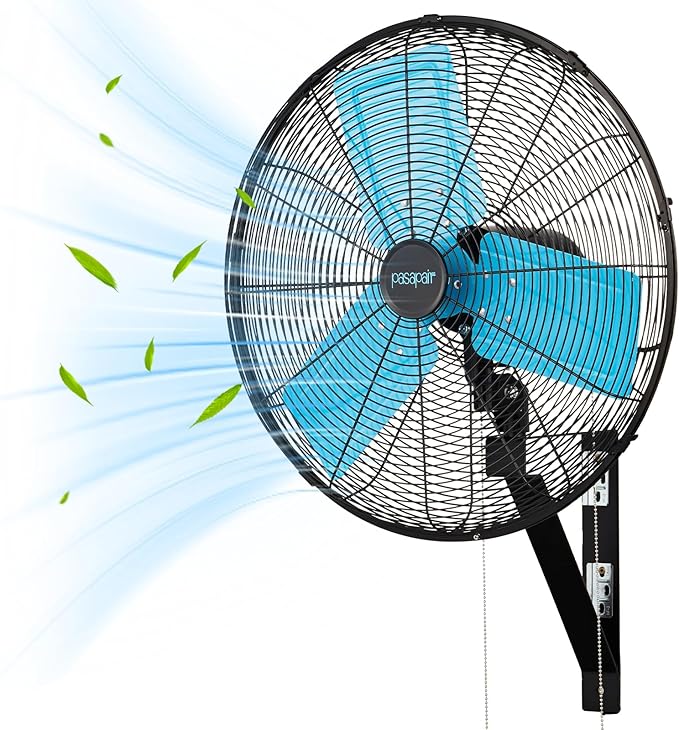 20 Inch Wall Mount Fan Oscillating High-Velocity Fans 5500 CFM, 3 Speed Industrial Wall Fan with 90°Horizontal 30°Tilt Oscillation for Warehouses, Workshops, Factories, Commercial Indoor Greenhouses