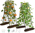 Garden Trellis for Cucumbers, 50” x 16“ Adjustable A-Frame Plant Support for Climbing Plants Outdoor, Vegetable, Flowers, 2 Pack Heavy Duty 1cm Metal Vegetable Trellis for Backyard, Raised Bed, Patio
