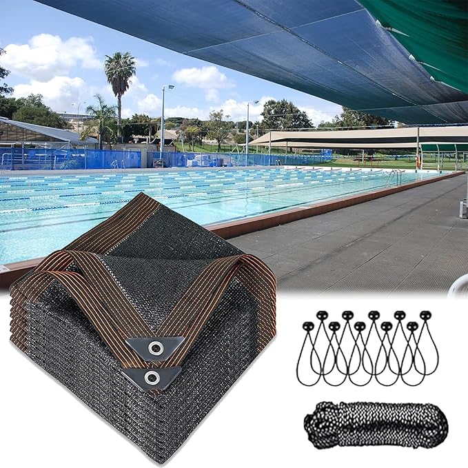 7x25 FT 80% Shade Cloth - Durable UV Blocking Mesh Tarp for Garden, Patio, Greenhouse & Chicken Coop - Shade Fabric Sun Shades Cover with Grommets for Plants, Pergola Cover, Dog Kennel, Outdoor Use