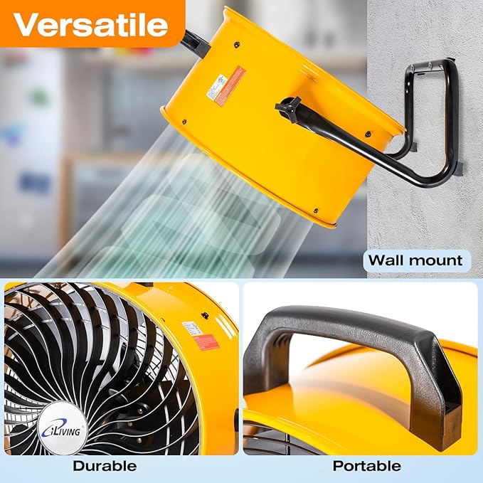 iLiving 18 in. Low Noise Turbo Fan 4019 CFM 3-Speed Portable Air Circulator for Shop, Office, Greenhouse, Home and Warehouse
