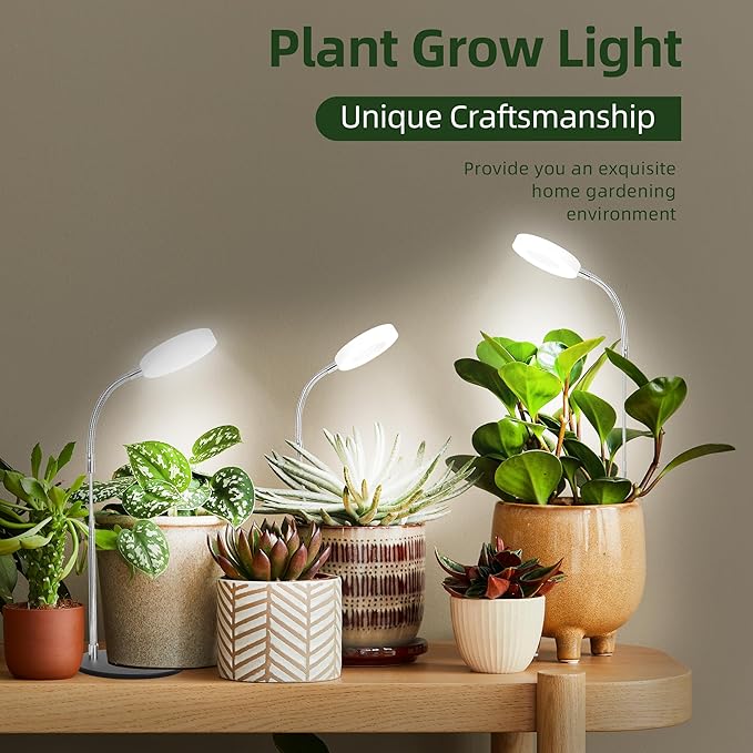 EWPJDK Grow Light Full Spectrum Plant Grow Lights with Detachable Base 48 LED Plant Light Desk Grow Lamp for Indoor Plants Growing Lamps (White, 1)