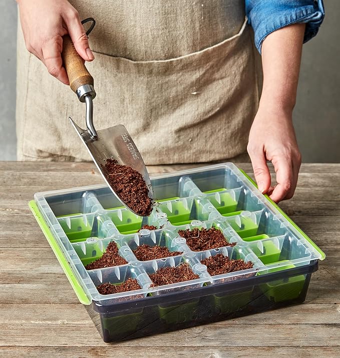 Burpee SuperSeed Starting Tray | 16 XL Cell | Reusable & Dishwasher Safe | for Vegetable, Flower & Herb Seeds | Indoor Grow Kit for Deep-Rooted Seedlings, Green