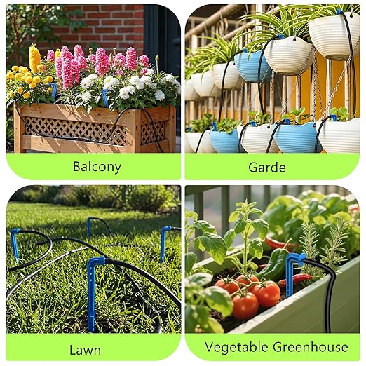 Solar Drip Irrigation System, 8W Powered Auto Watering Kit for 30 Pots, HD LED Display with 22 Timing Modes, Anti-Siphoning & IPX5 Waterproof, Suitable for Outdoor Garden, Balcony & Greenhouse