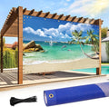 Shade&Beyond Custom Design Patio & Gazebo Backdrop Screen, Full-Color Printed PVC Shade Cloth with UV Resistant, Sun Shade Cover for Outdoor, Garden, Backyard, Balcony