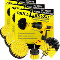 Drillbrush Cleaning Brush Kit, 3 Count, Nylon Bristle | Bathroom Surfaces | Power Scrubber | Drill Attachment | Yellow