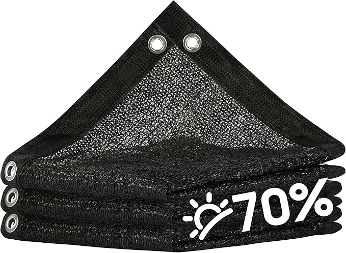 ColourTree 70% Black Shade Cloth Custom Size 7FT x 26FT Mesh Tarp, UV Resistant Netting with Upgrade Grommets for Plant Cover, Greenhouse, Chicken Coop, Barn, Kennel, Garden. (We Make Custom Size)